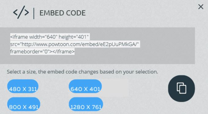 Copy embed code